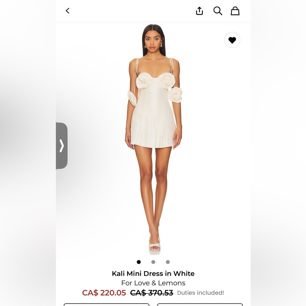 For Love And Lemons Cream Mini Dress